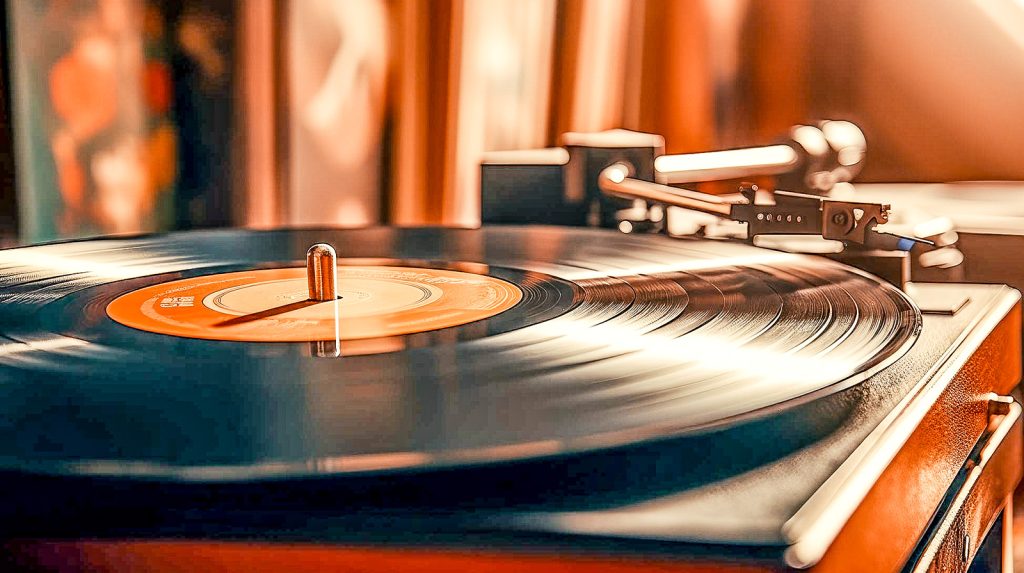 Vinyl player at a winery in Livermore Valley wine country